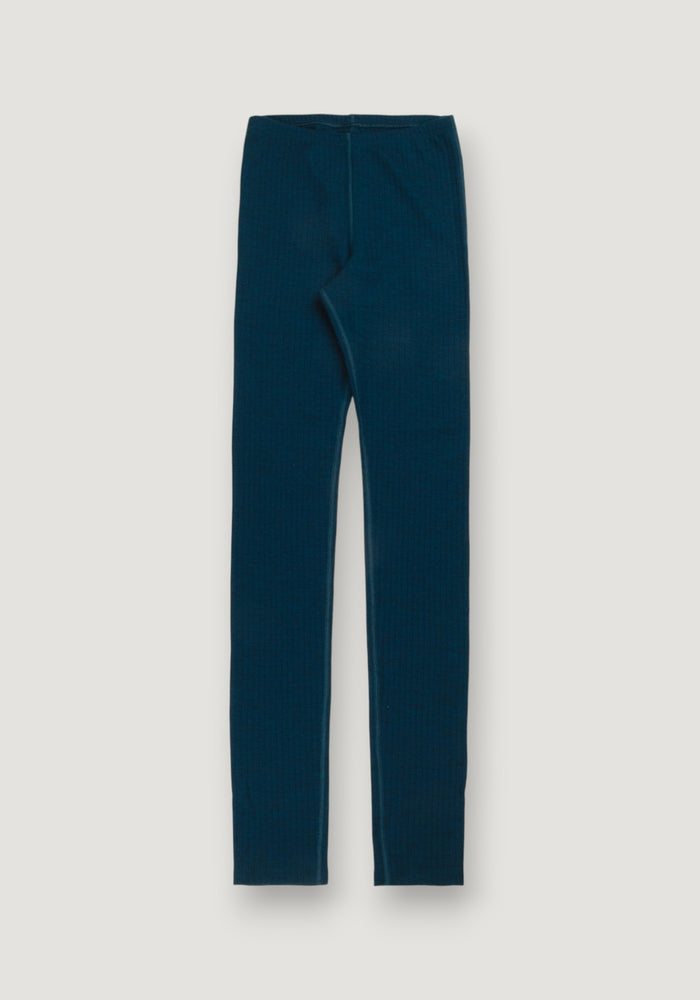Colanți femei din lână merinos - Basic Dark Turquoise XS
