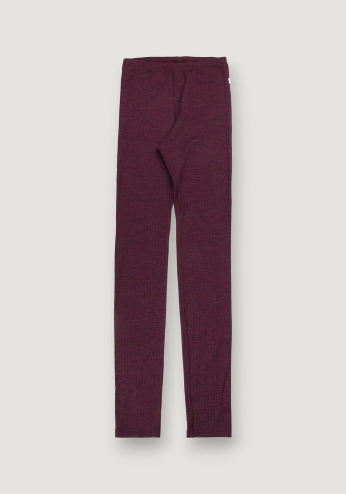 Colanți femei din lână merinos - Basic Plum XS