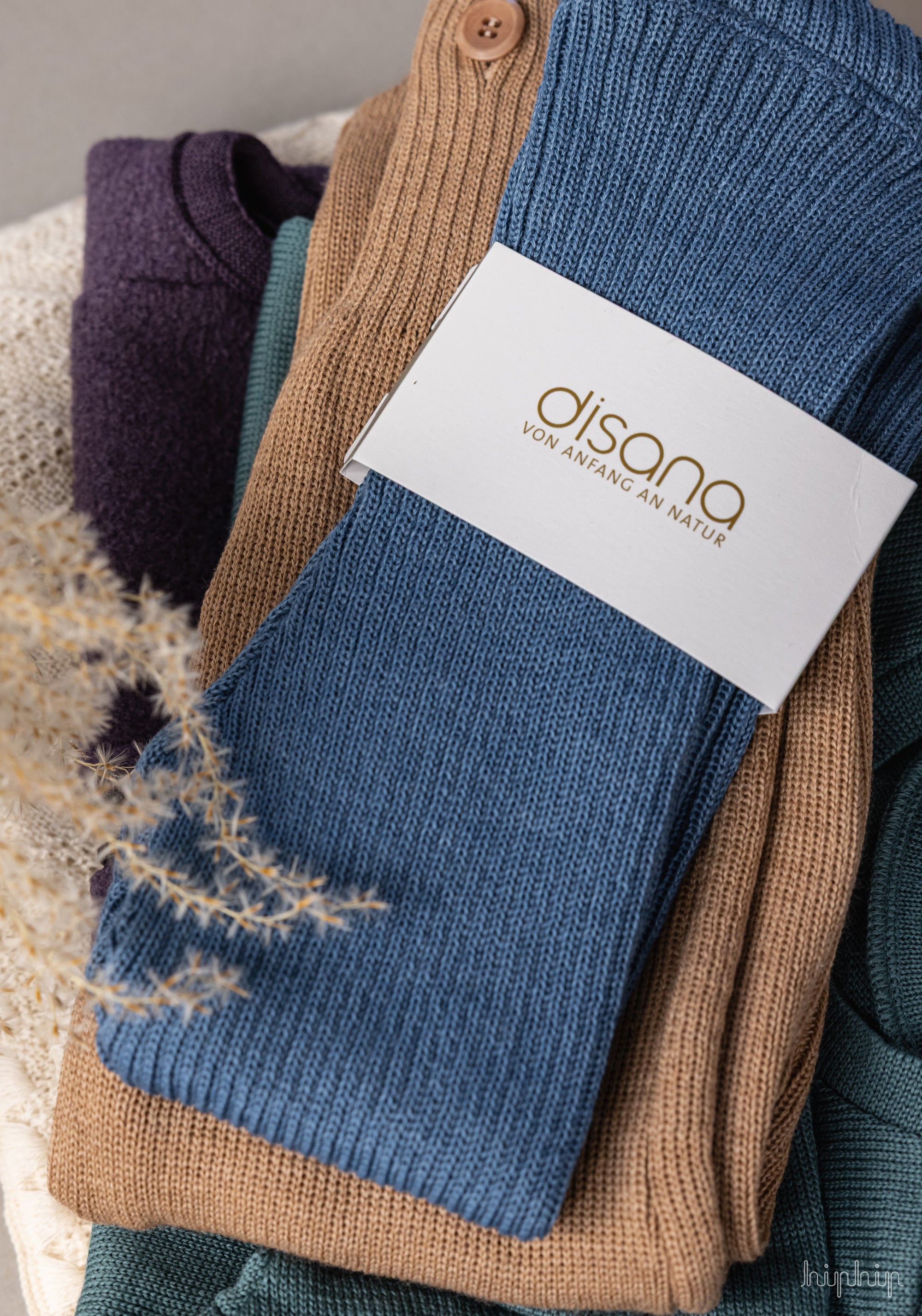 Colanți lână merinos - Dove Blue