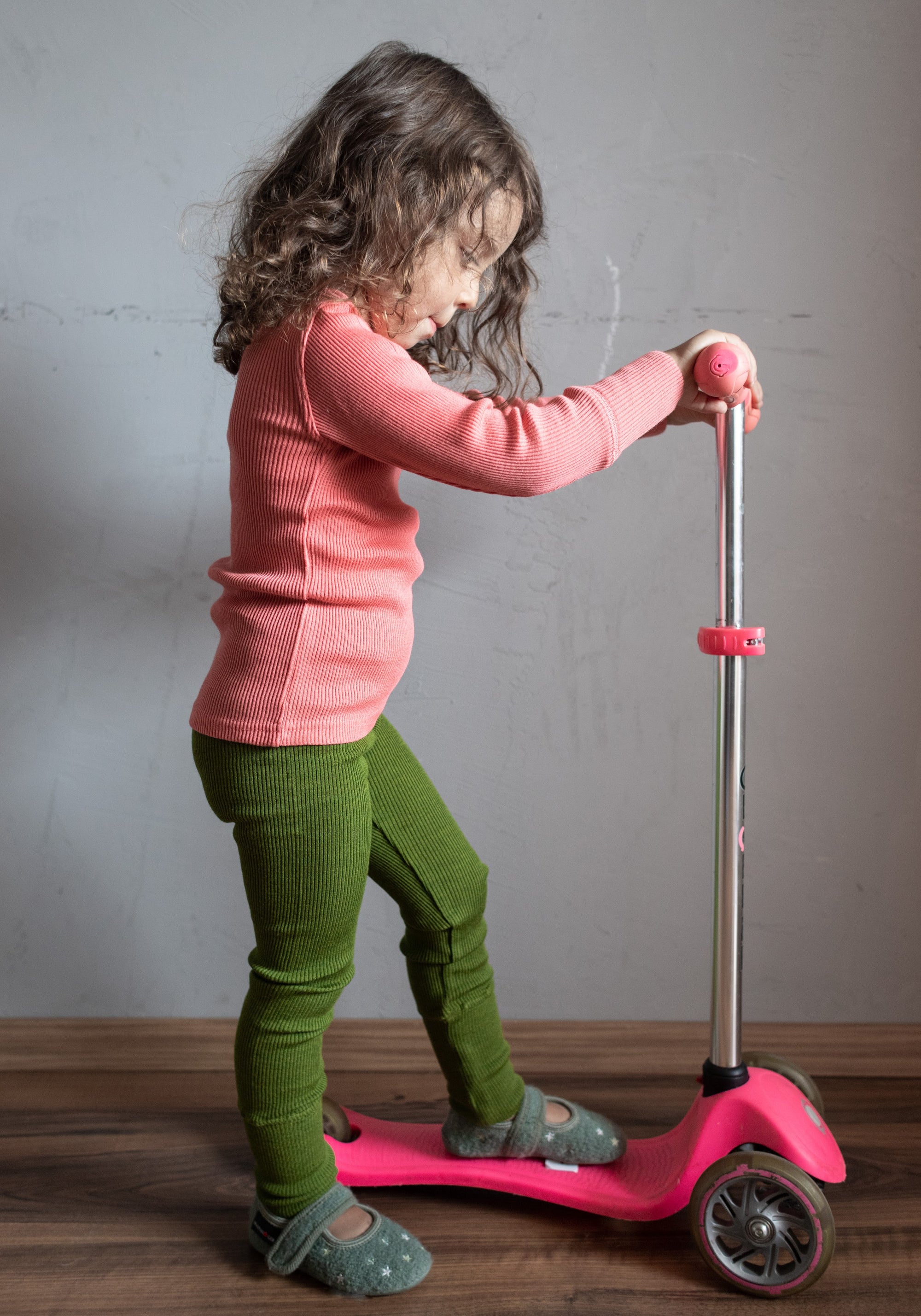 Colanți lână merinos - Garden Moss Green