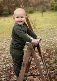 Bluză lână merinos - Single Wool Melange Moss Green