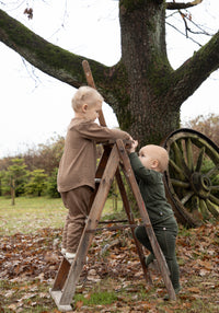 Bluză lână merinos - Single Wool Melange Warm Brown