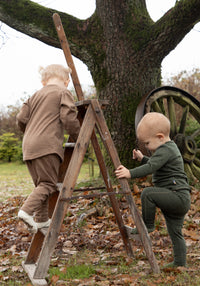 Bluză lână merinos - Single Wool Melange Warm Brown
