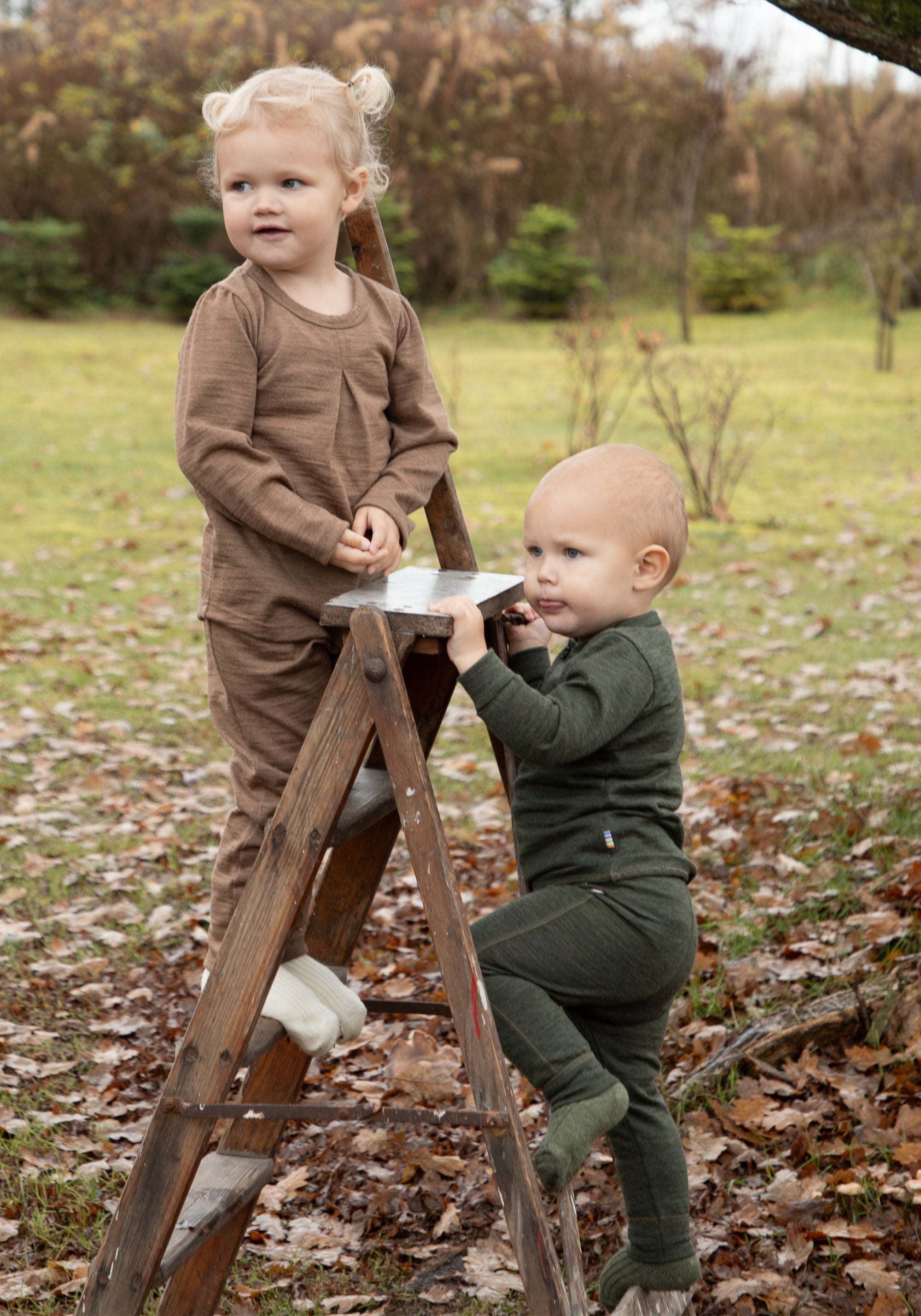 Bluză lână merinos - Single Wool Melange Warm Brown