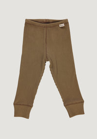 Colanți rib din bumbac - Basilic Dull Gold