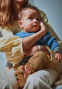 Colanți rib din bumbac - Basilic Dull Gold