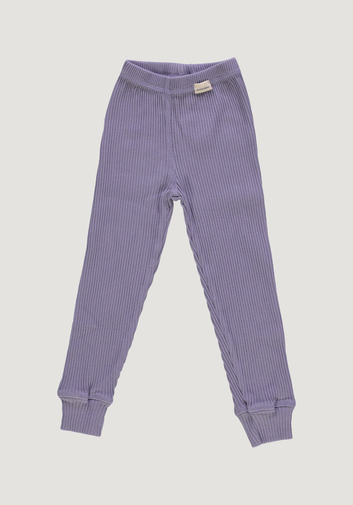 Colanți rib din bumbac  - Basilic Lavender Gray