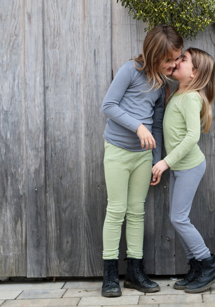 Colanți seamless din lână, mătase și bumbac - Grey Melange Cosilana HipHip.ro