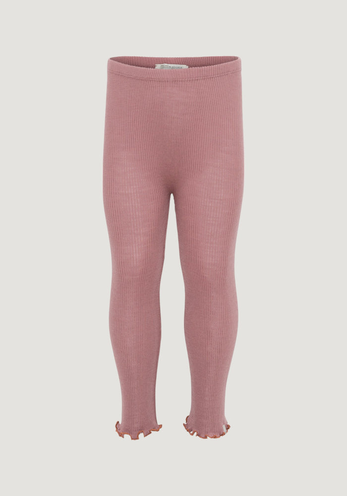 Colanți seamless lână merinos - Arona Frill Rose