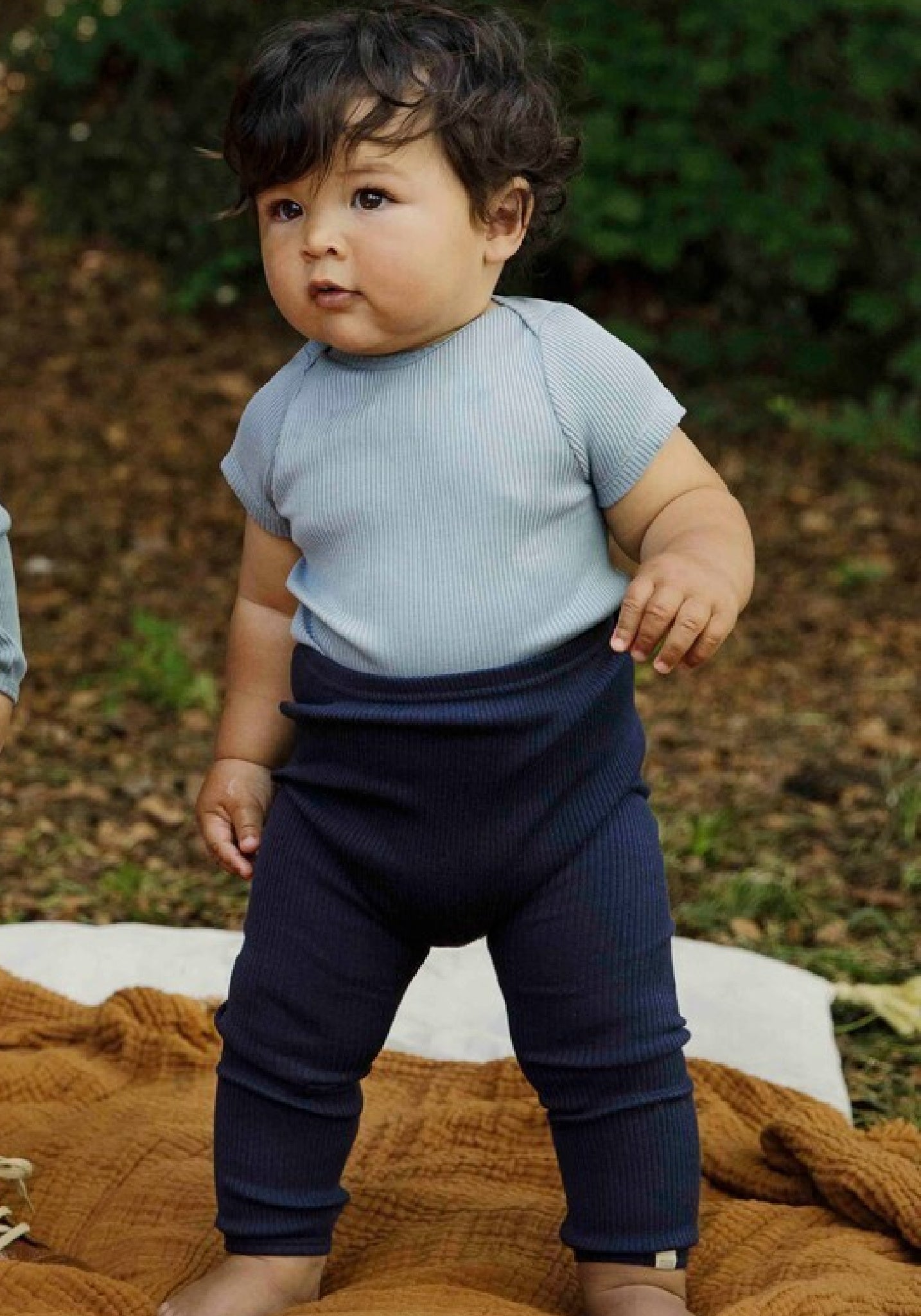 Colanți seamless mătase - Bieber Dark Blue Minimalisma HipHip.ro