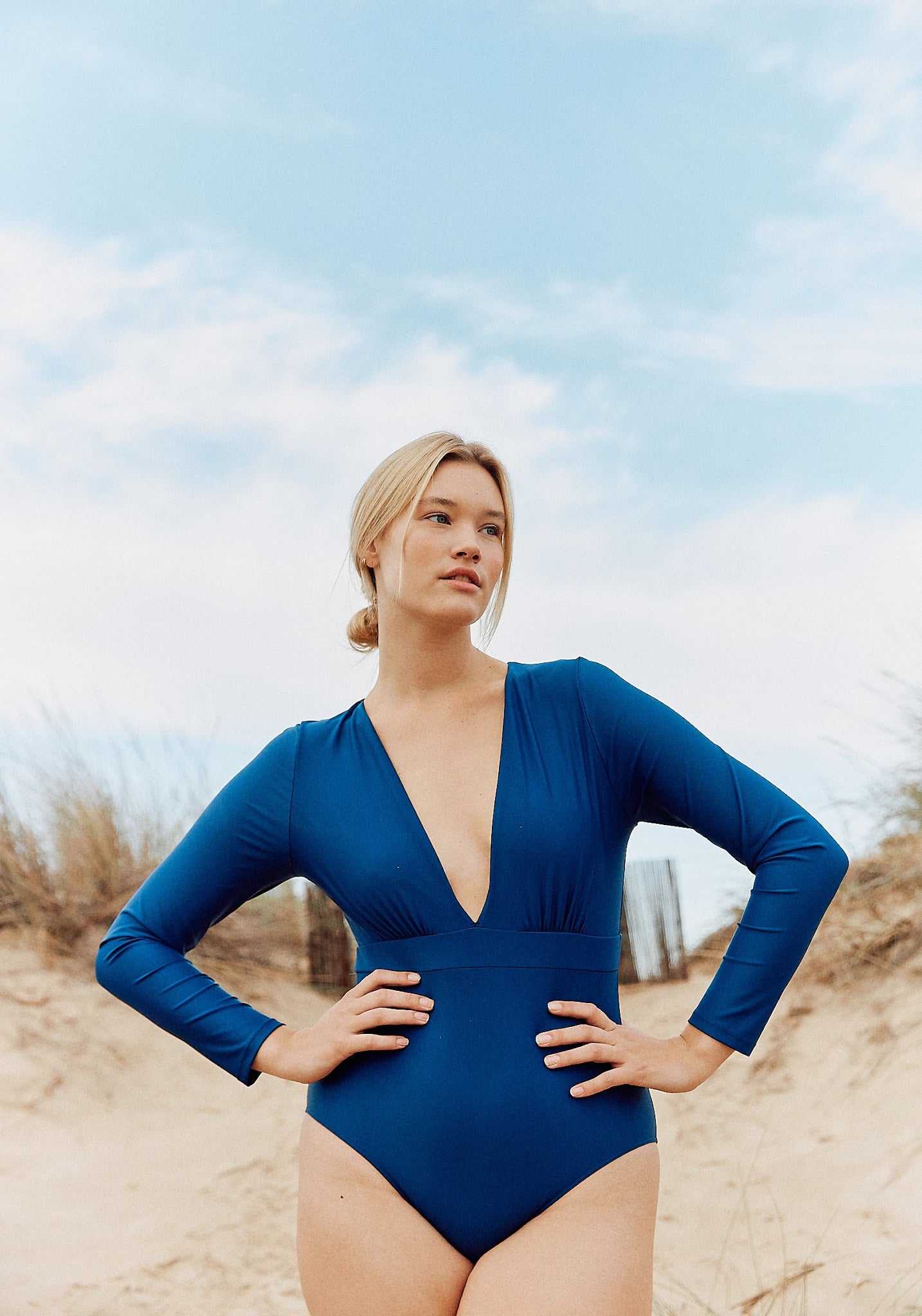 Costum baie femei protecție UV - Colette Blueberry