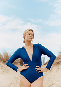Costum baie femei protecție UV - Colette Blueberry