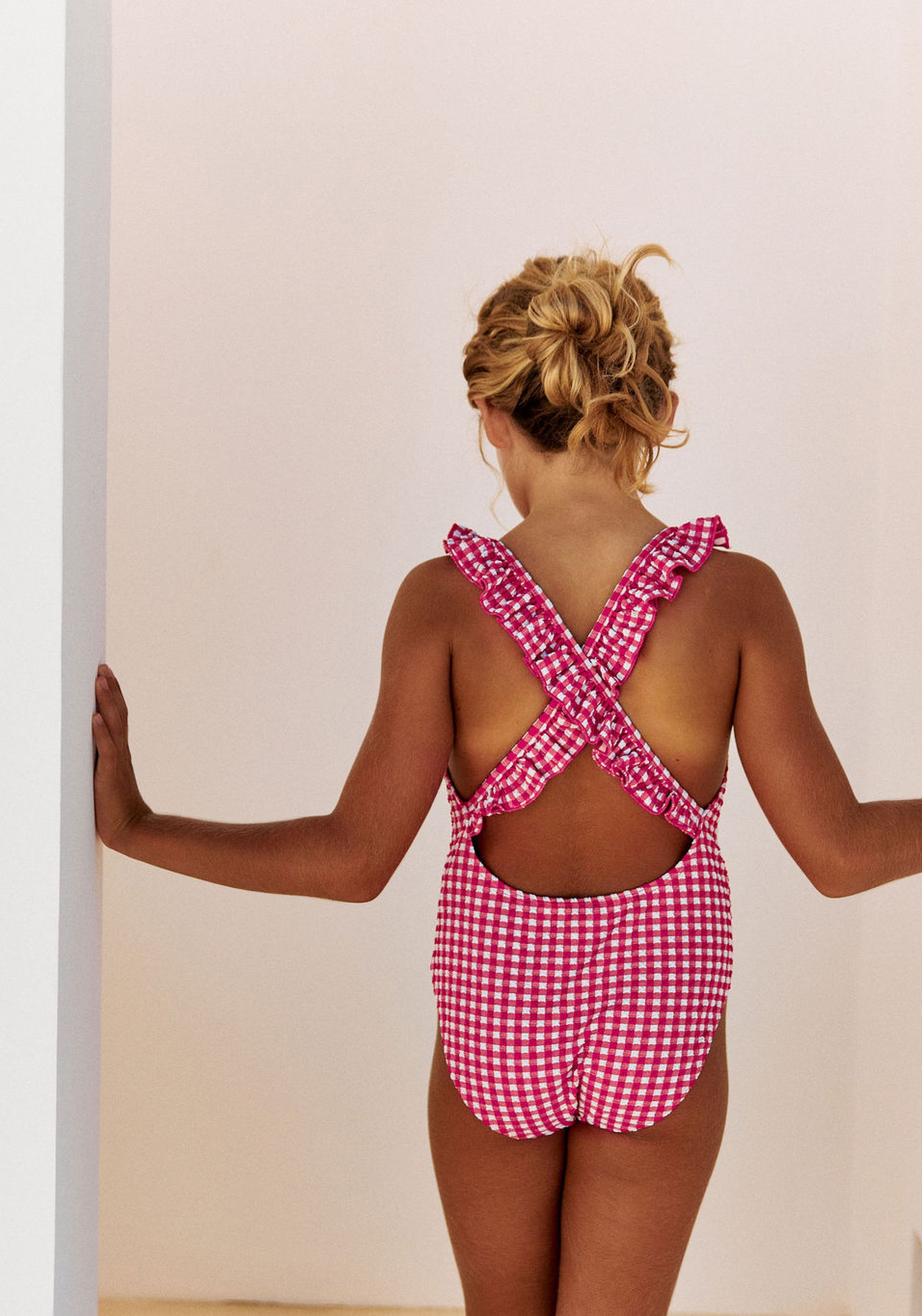 Costum baie protecție UV - Alba Vichy Fuschia