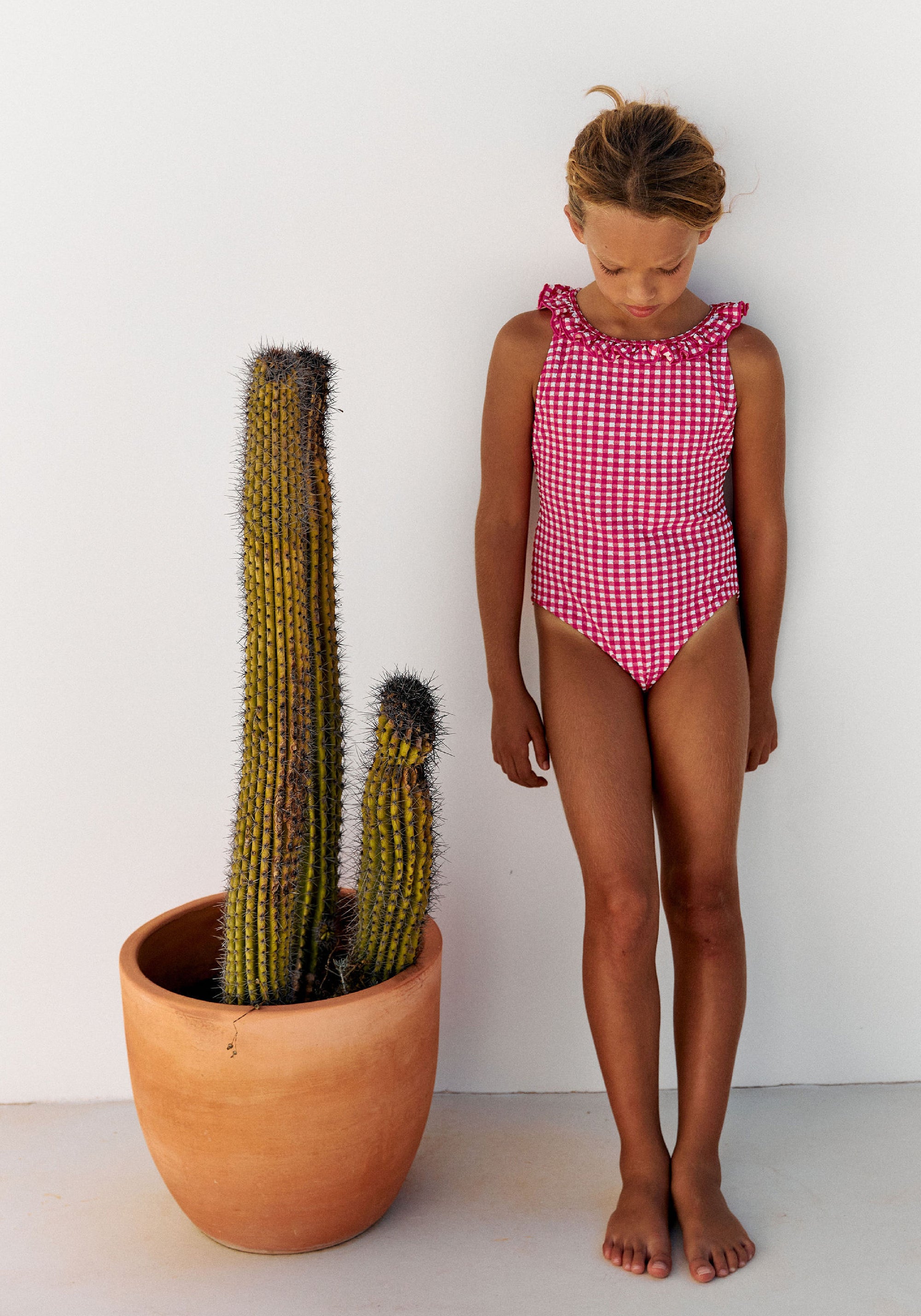 Costum baie protecție UV - Alba Vichy Fuschia