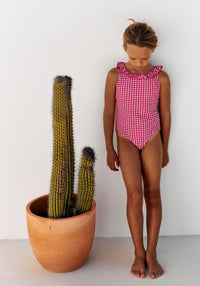 Costum baie protecție UV - Alba Vichy Fuschia