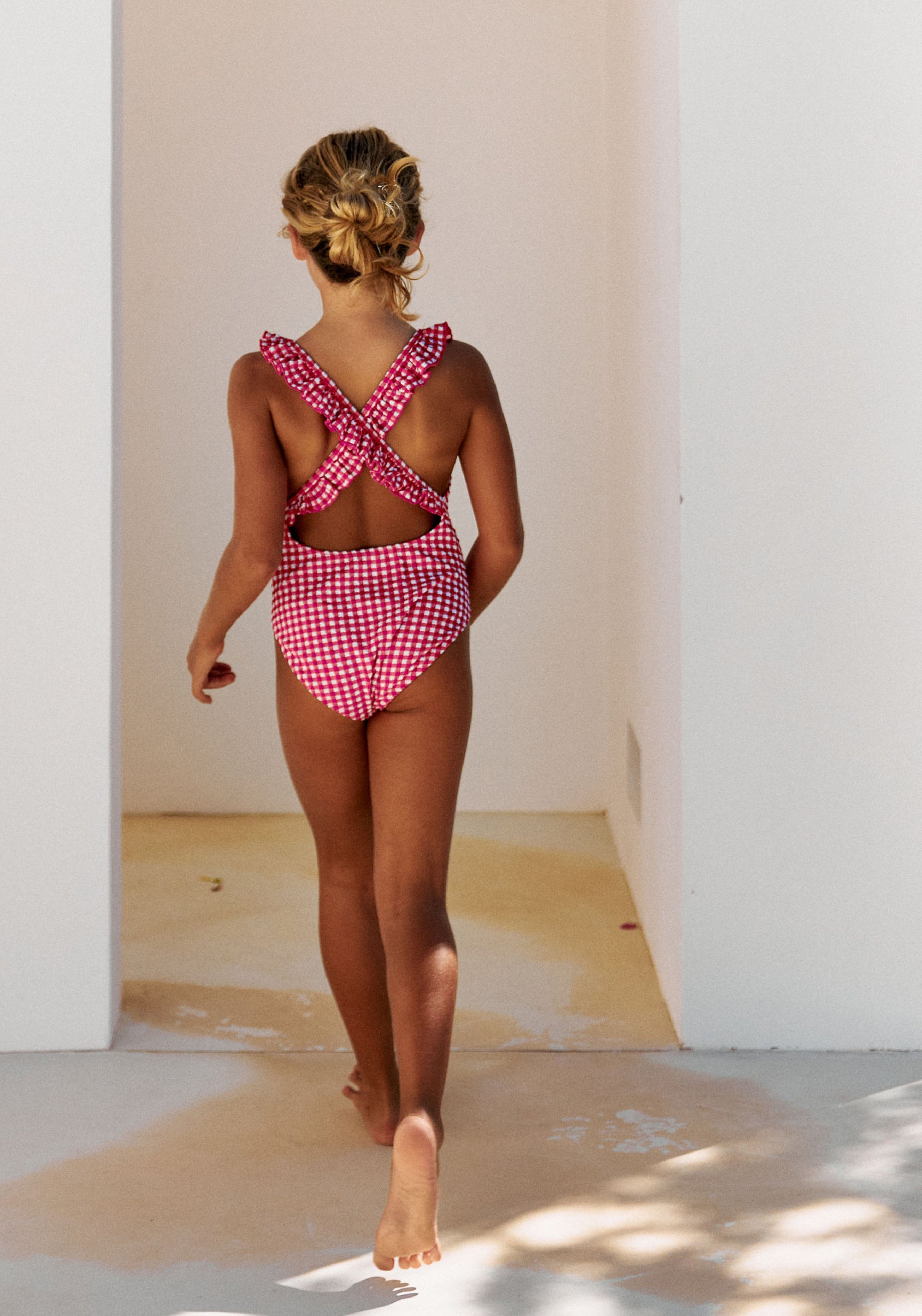 Costum baie protecție UV - Alba Vichy Fuschia