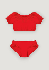 Costum baie protecție UV - Bonita Cranberry Canopea HipHip.ro