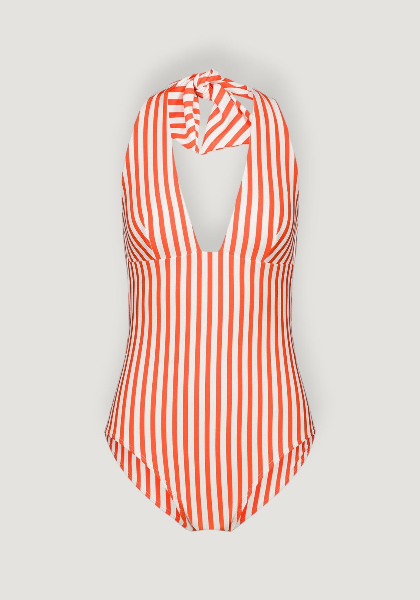 Costum baie protecție UV din bumbac - Zoe Orange Stripe