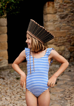 Costum baie protecție UV - Thelma Cobalt Stripe