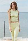 Crop top femei seamless din mătase - Geni Lime