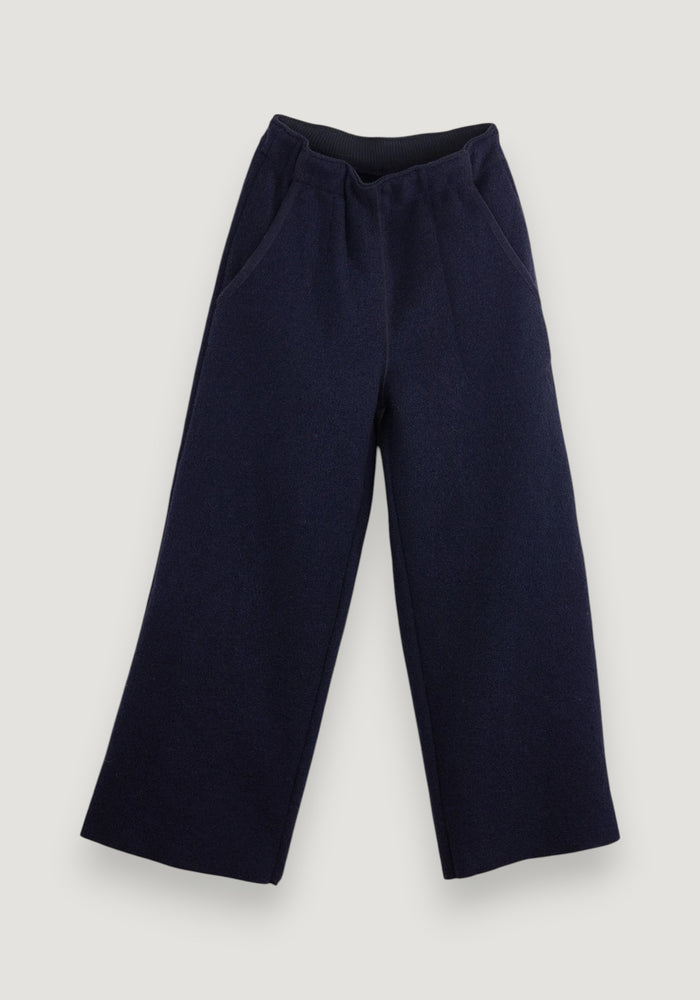 Pantaloni din lână merinos fiartă - Black