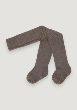 Dres antiderapant din lână merinos - Brown Melange