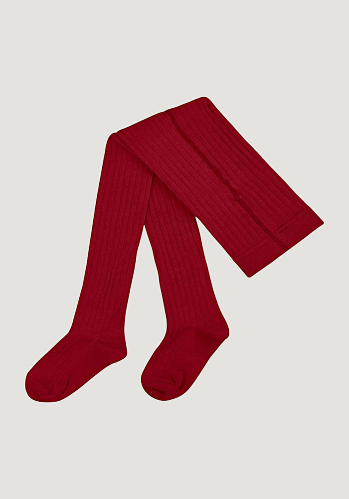 Dres din lână merinos și bumbac - Berry Red