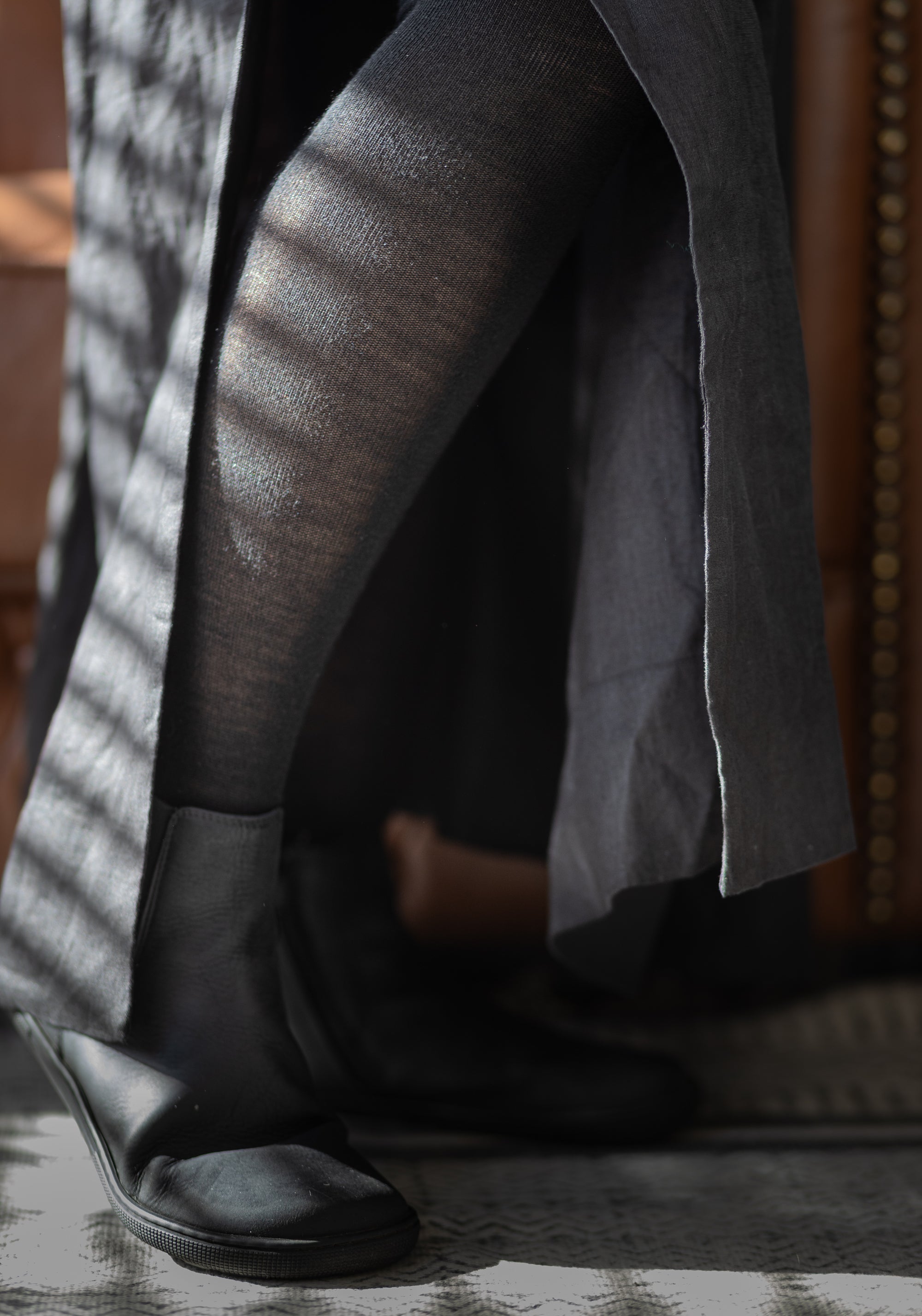 Dres femei din lână merinos și mătase - Sindy Black