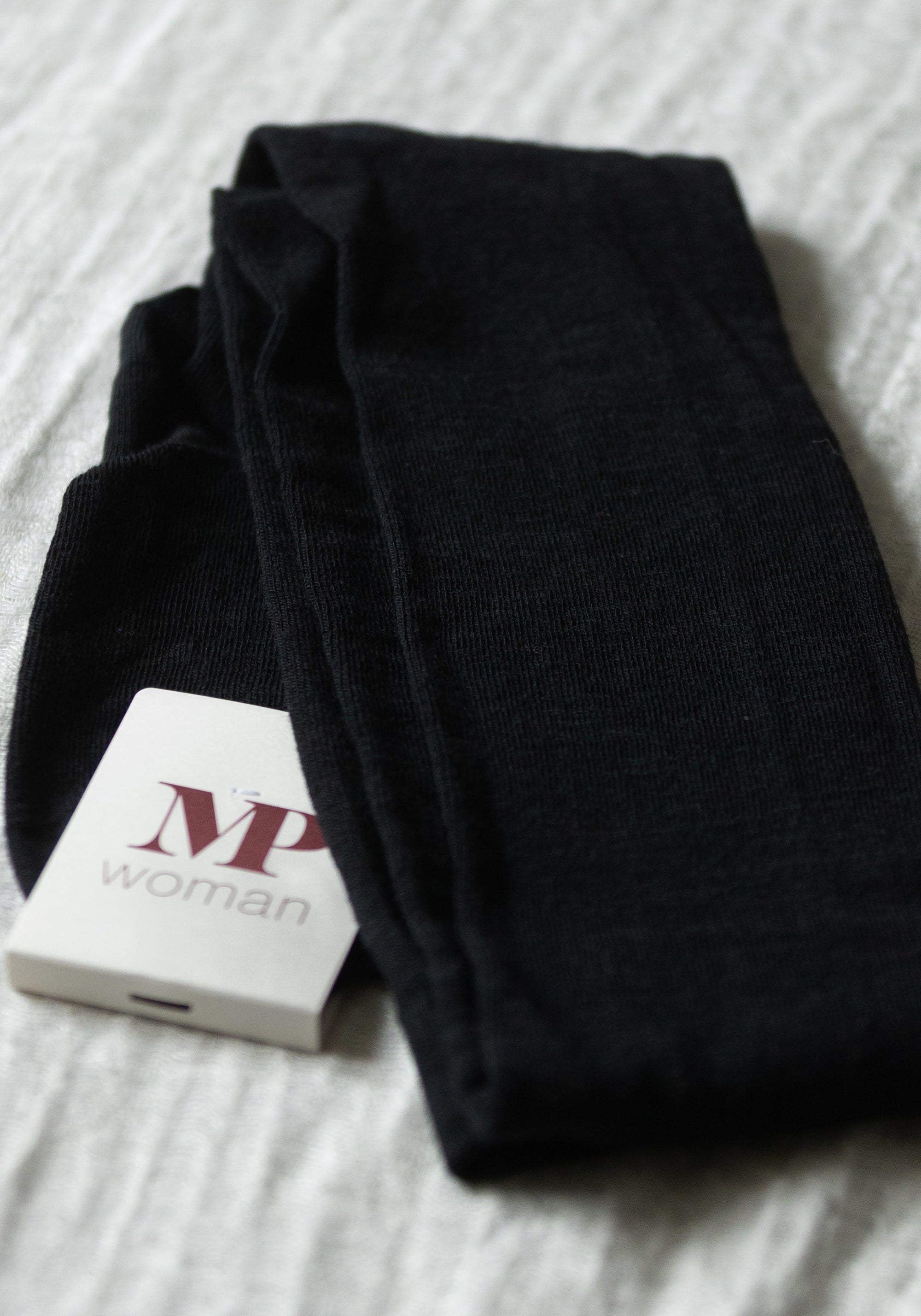 Dres Plain din lână merinos și bumbac - Black