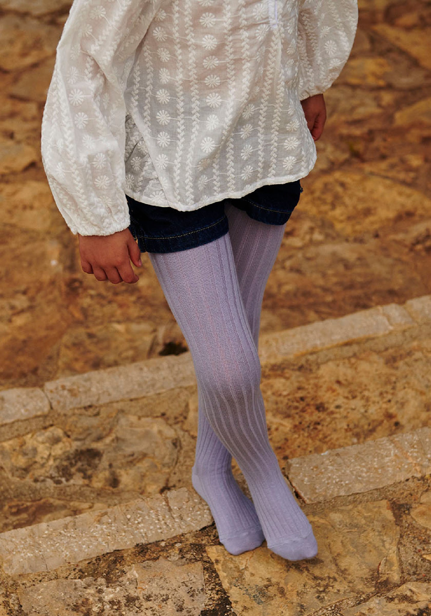 Dres Rib din bumbac - Lavender Sky