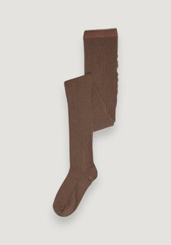 Dres Rib din lână merinos - Brown Sienna