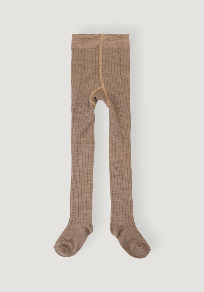 Dres Rib din lână merinos - Sand Melange