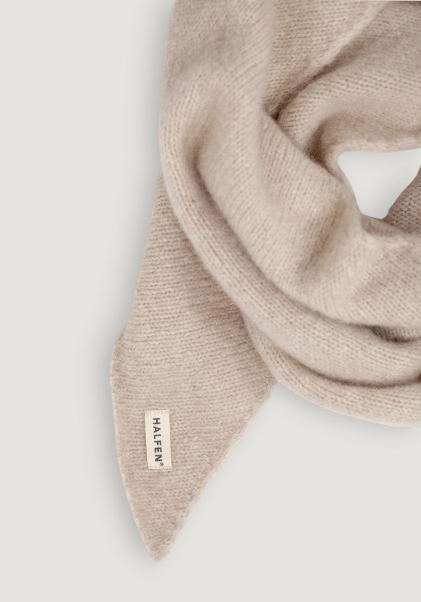 Eșarfă din alpaca, lână merinos și mătase - Beige