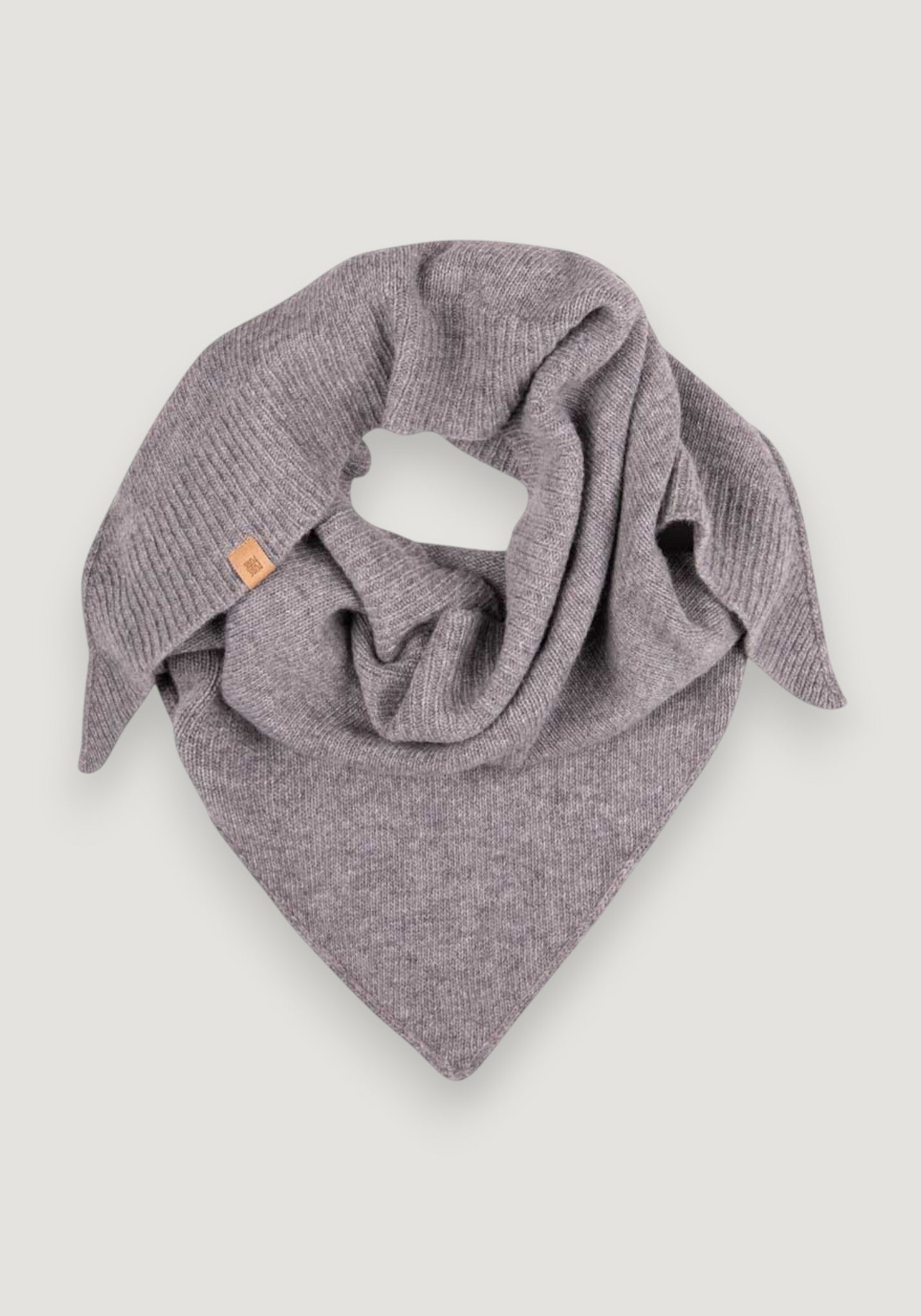 Eșarfă din lână merinos și cașmir - Grey Melange onesize adulti