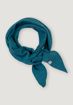 Eșarfă dublată din lână merinos - Basic Turquoise