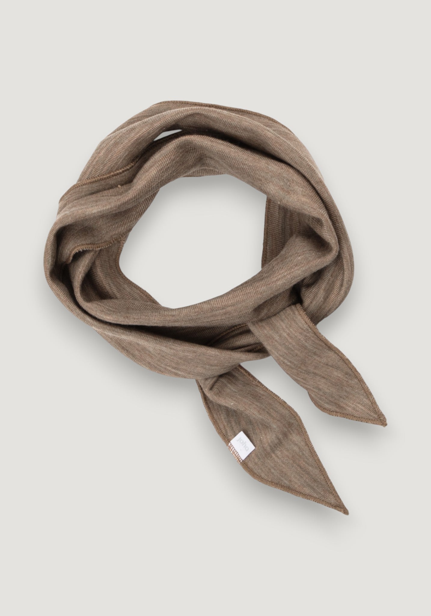 Eșarfă dublată din lână merinos și mătase - Beige Melange