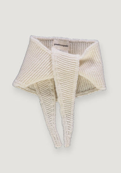 Eșarfă tricotată femei din lână - Scarf Ivory