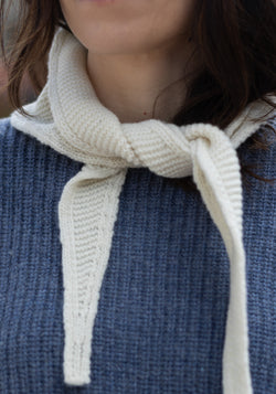 Eșarfă tricotată femei din lână - Scarf Ivory