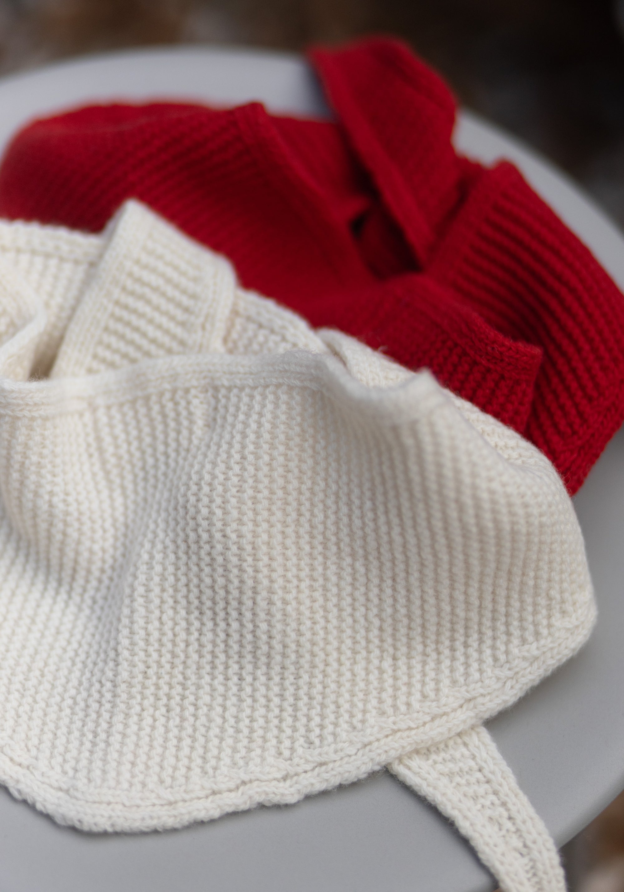 Eșarfă tricotată femei din lână - Scarf Ivory