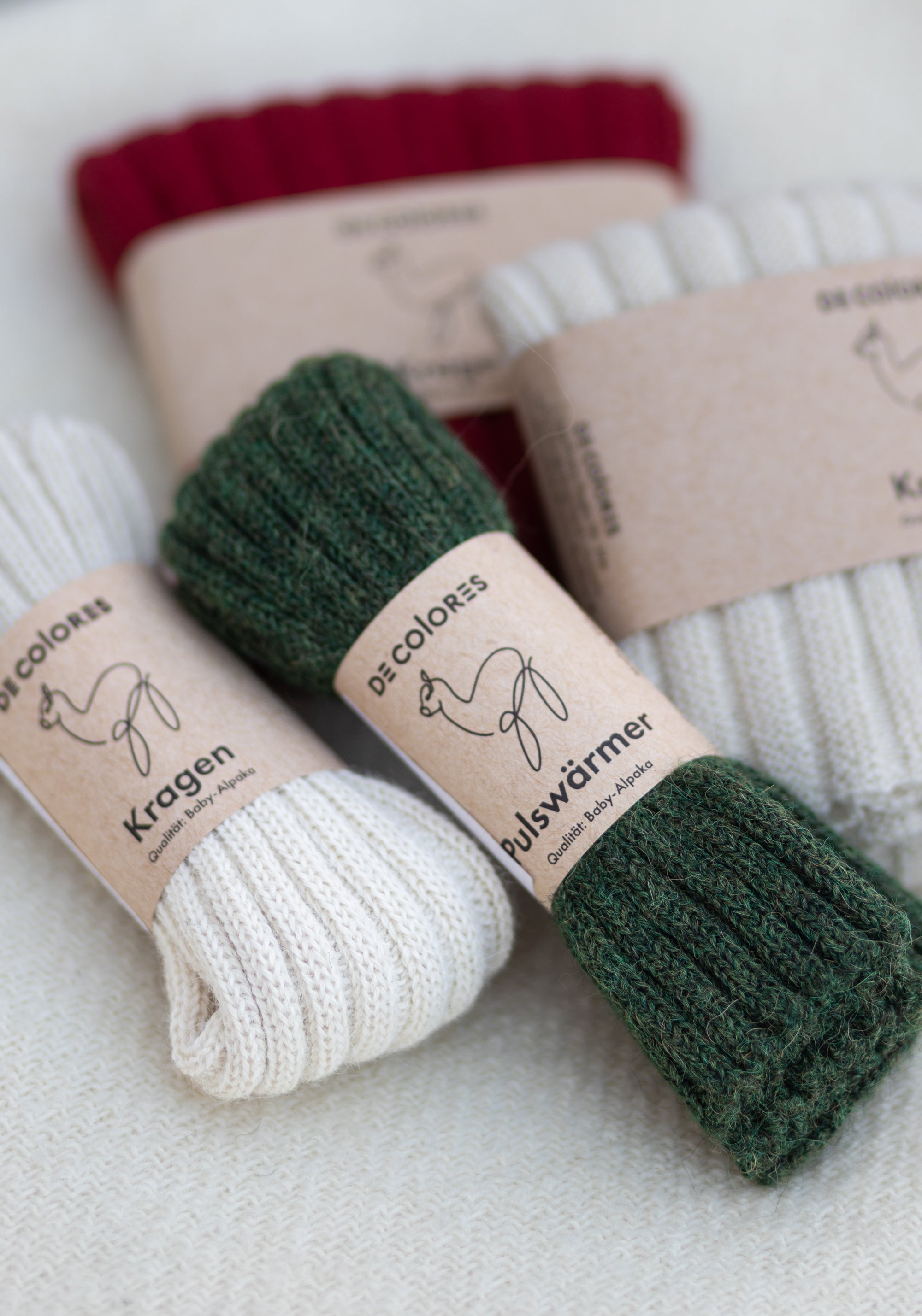 Manșete adulți din baby alpaca - Moss Green Melange