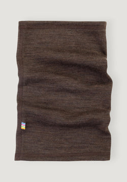Fular circular brushed din lână merinos - Brown Melange