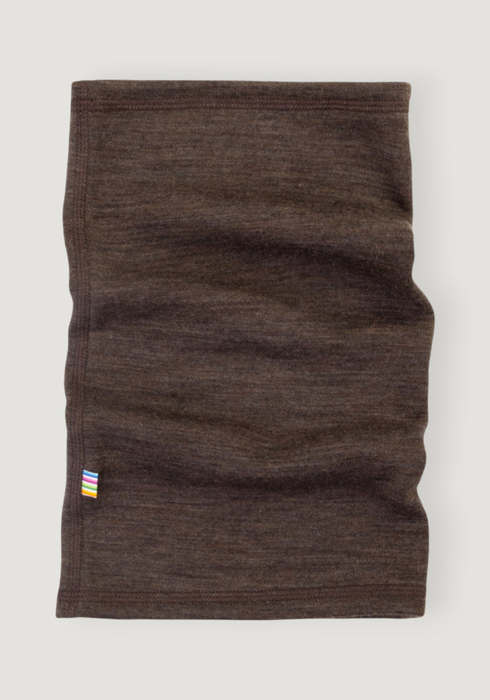 Fular circular brushed din lână merinos - Brown Melange