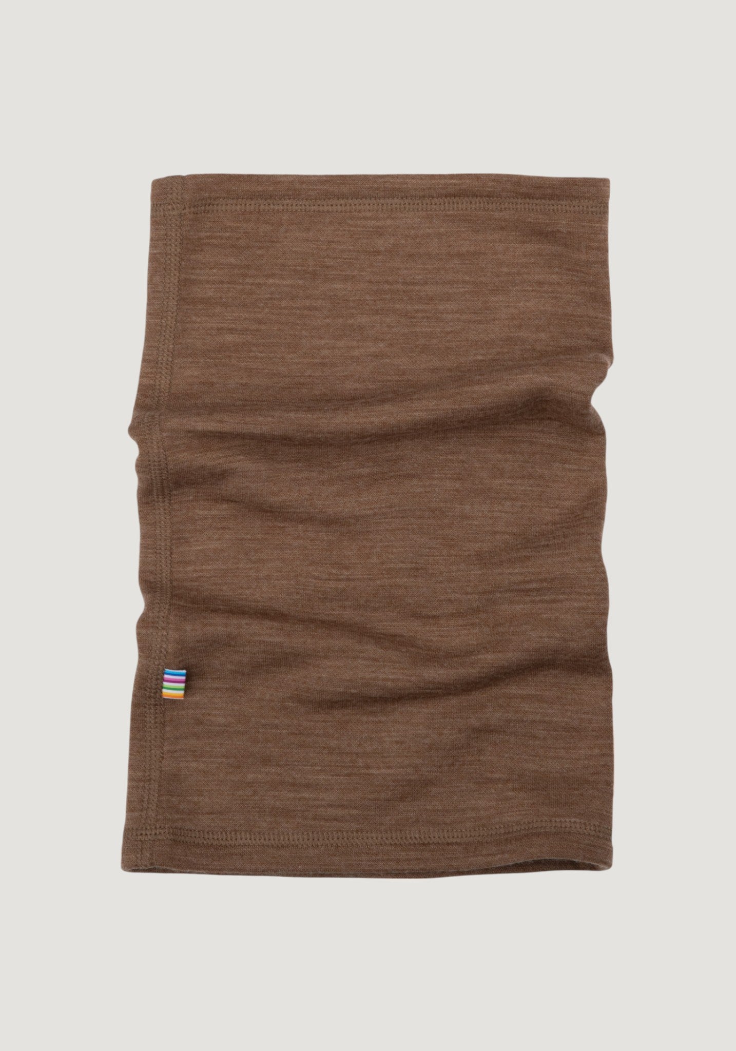 Fular circular brushed din lână merinos - Warm Brown