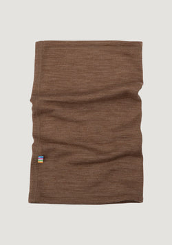 Fular circular brushed din lână merinos - Warm Brown