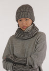 Fular circular din alpaca și bumbac Pima - Izia Grey/Anthracite