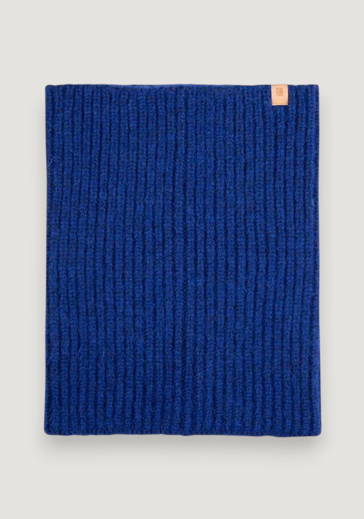 Fular circular din baby alpaca, bumbac și lână merinos - Saphir Blue onesize adulti