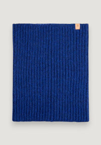 Fular circular din baby alpaca, bumbac și lână merinos - Saphir Blue onesize adulti
