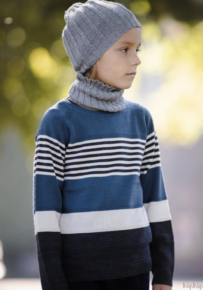 Fular tubular baby alpaca - Grey De Colores HipHip.ro