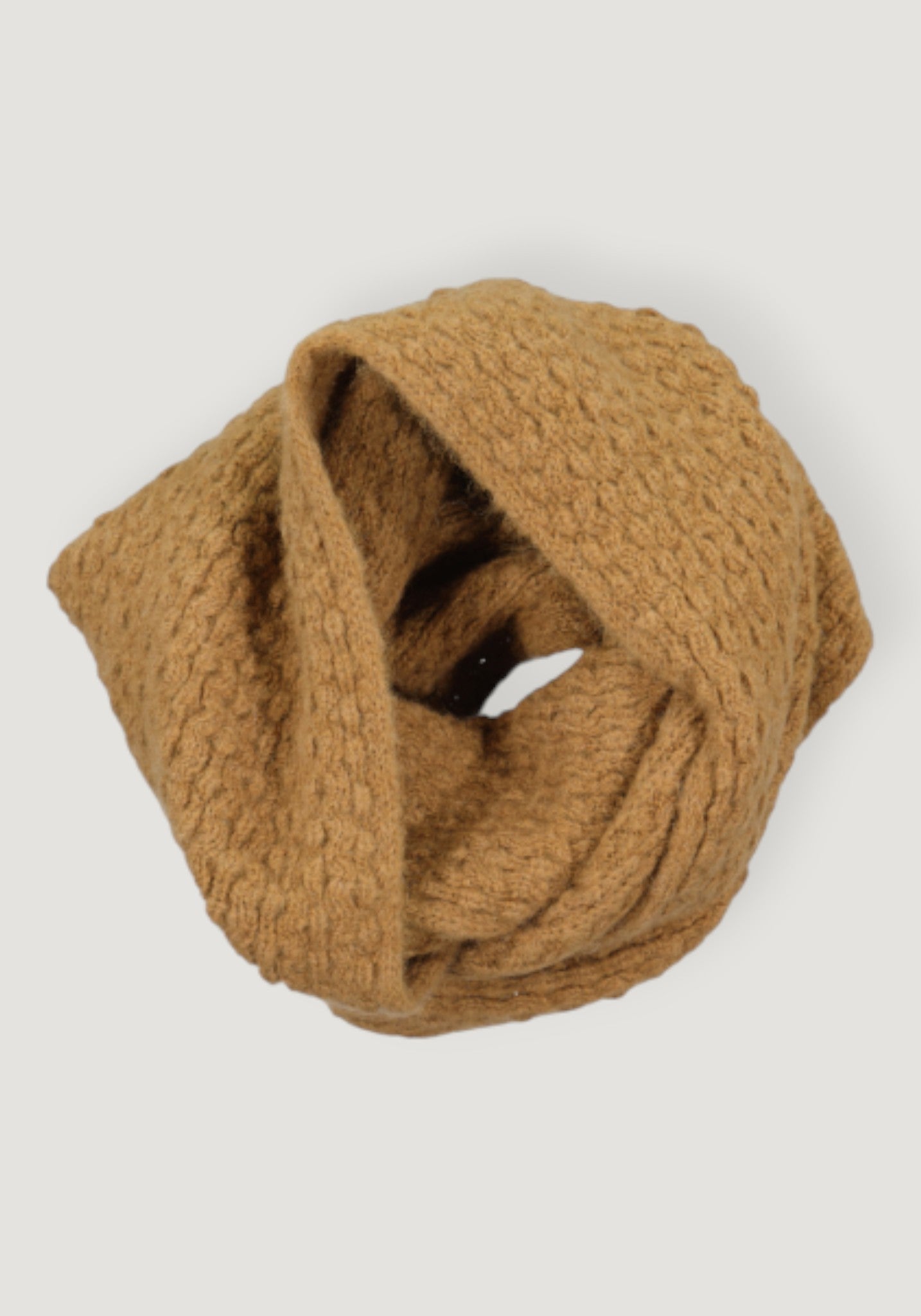 Fular circular din baby alpaca - Jacinth Camel Natural
