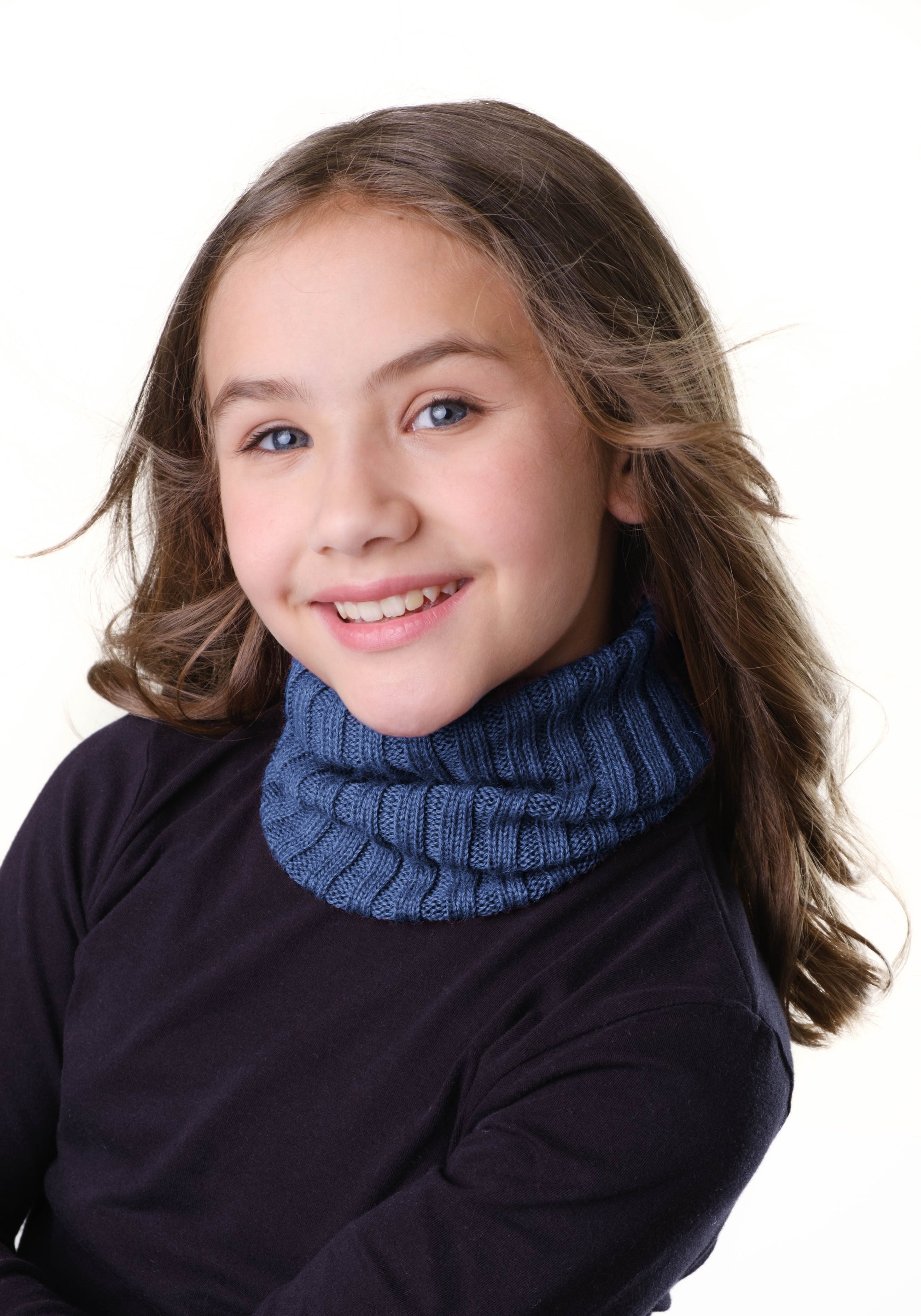 Fular circular din baby alpaca - Royal Blue